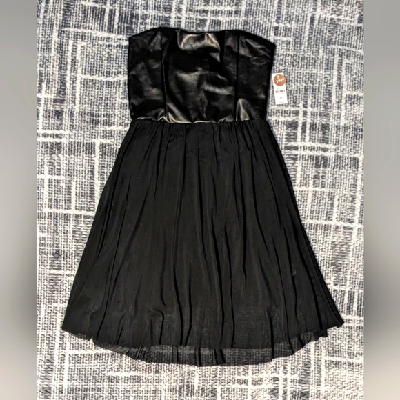 Little Black Dress w/ Faux Leather Bust - Picture 1 of 2